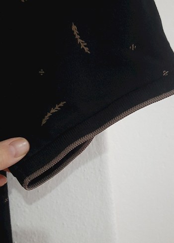 Erkek Siyah Baskılı Kısa Kollu Polo Tişört - Görsel 4