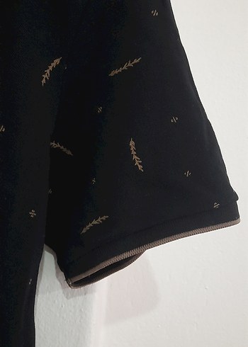 Erkek Siyah Baskılı Kısa Kollu Polo Tişört - Görsel 2