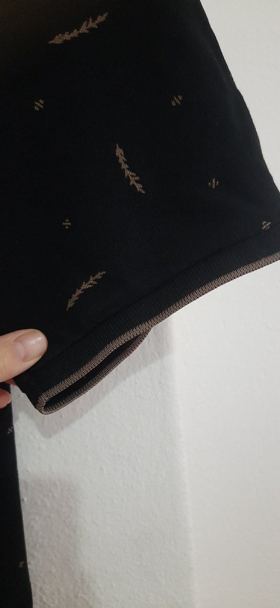 Erkek Siyah Baskılı Kısa Kollu Polo Tişört - Görsel 4