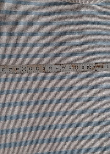 Kız Çocuk Mavi Çizgili Kısa Kollu Tişört - Görsel 7