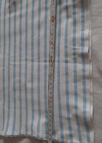 Kız Çocuk Mavi Çizgili Kısa Kollu Tişört - Görsel 5