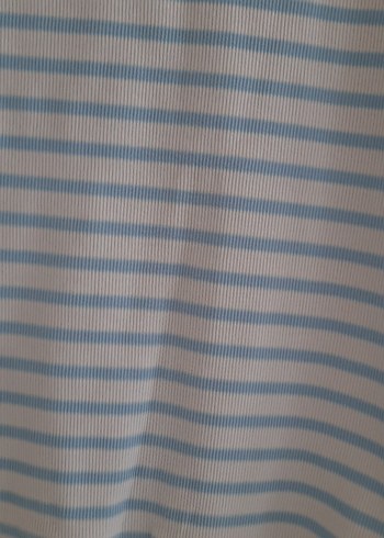 Kız Çocuk Mavi Çizgili Kısa Kollu Tişört - Görsel 3