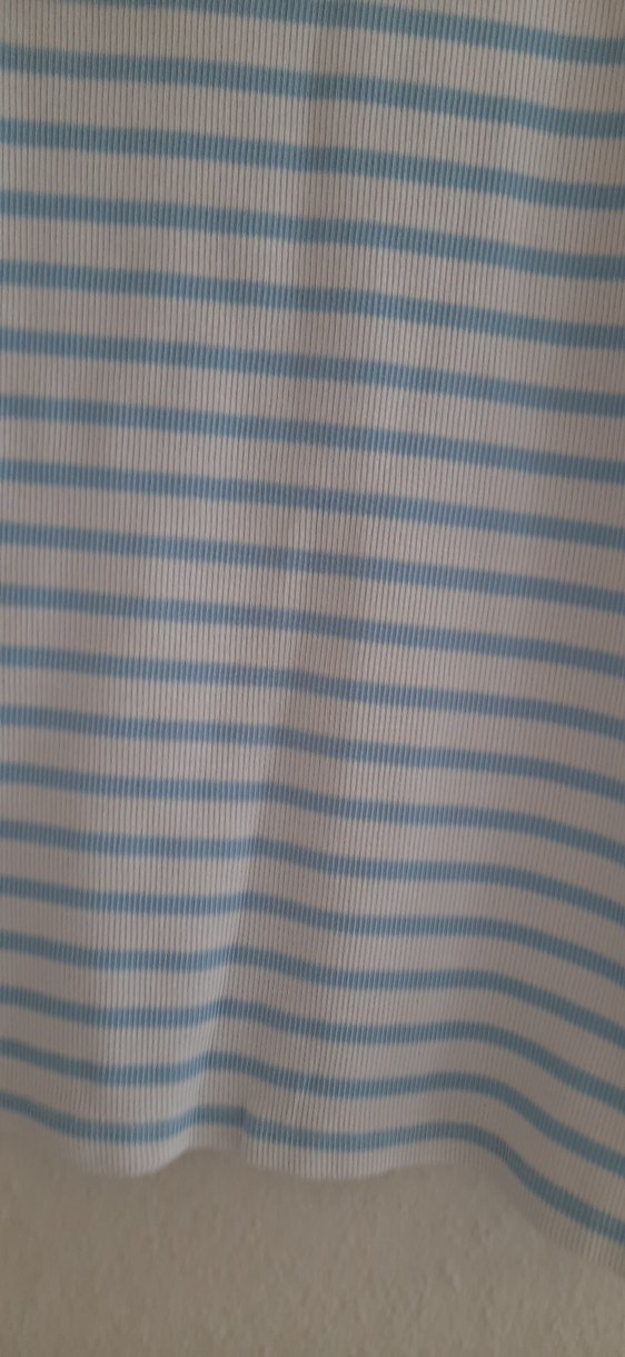 Kız Çocuk Mavi Çizgili Kısa Kollu Tişört - Görsel 3