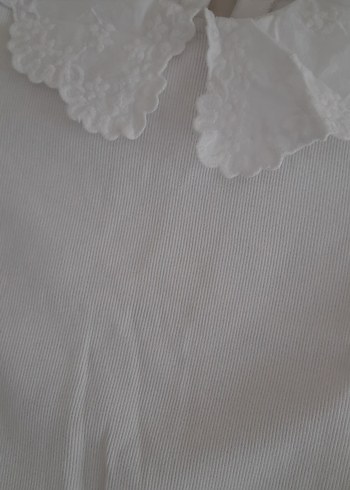 Kız Çocuk Beyaz Kısa Kollu Fırfırlı Bluz - Görsel 11