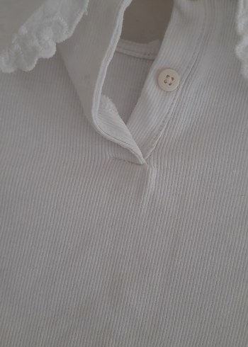 Kız Çocuk Beyaz Kısa Kollu Fırfırlı Bluz - Görsel 9