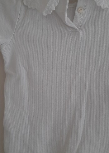 Kız Çocuk Beyaz Kısa Kollu Fırfırlı Bluz - Görsel 3