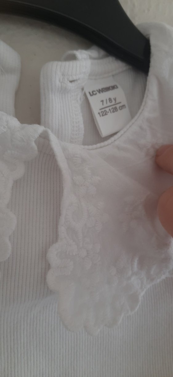 Kız Çocuk Beyaz Kısa Kollu Fırfırlı Bluz - Görsel 2