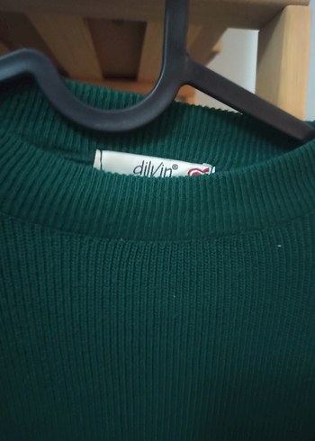 Kadın Koyu Yeşil Balıkçı Yaka Örgü Kazak - Görsel 4