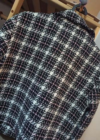 Koton Tüvit Ekose Crop Ceket - Görsel 6