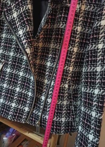 Koton Tüvit Ekose Crop Ceket - Görsel 4