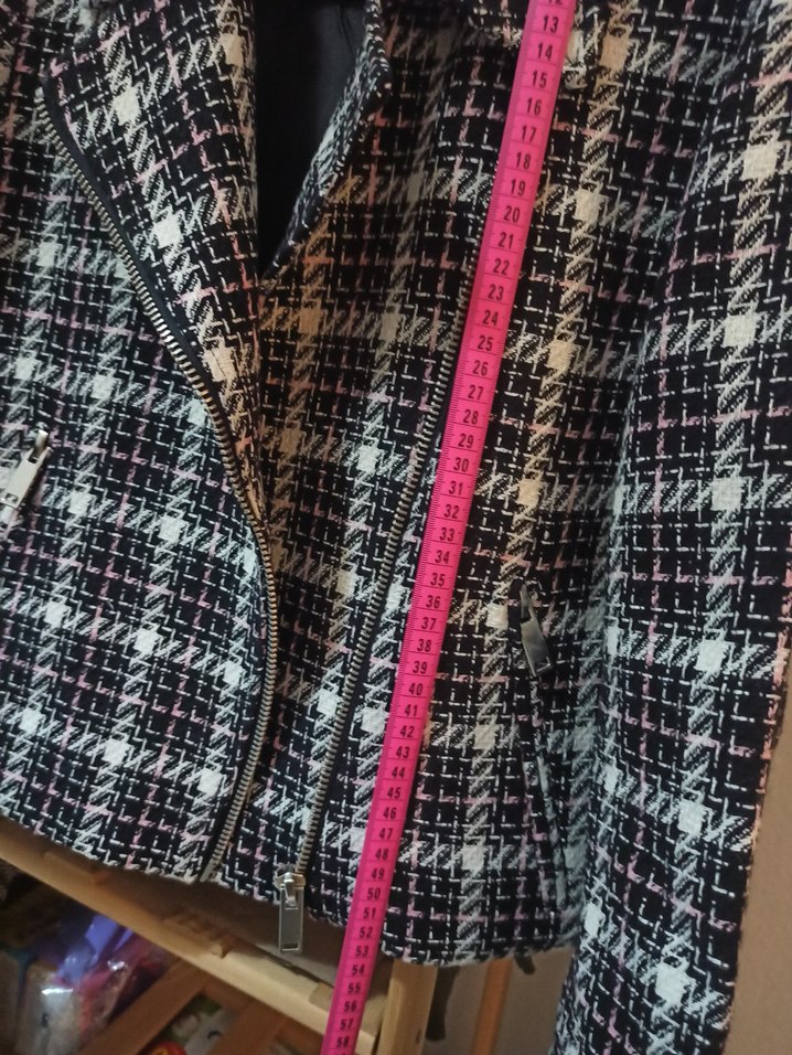 Koton Tüvit Ekose Crop Ceket - Görsel 4