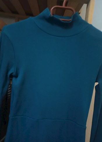 Mudo Uzun Kollu Lacivert Boğazlı Triko Elbise - Görsel 2