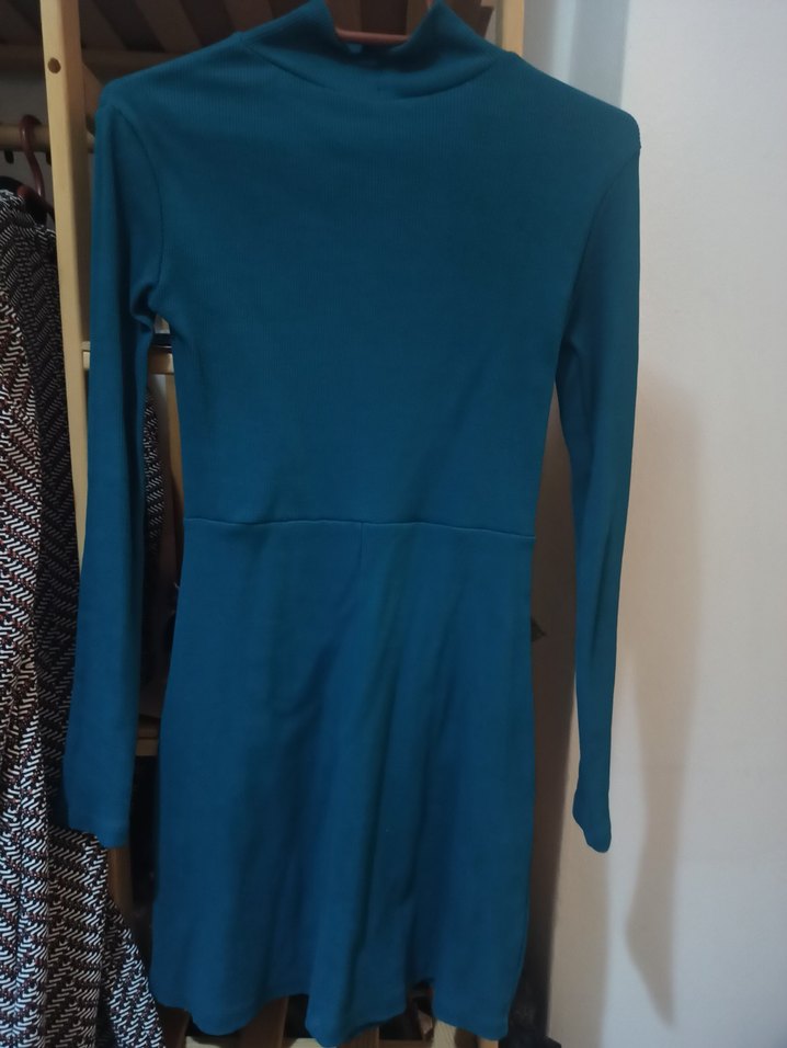 Mudo Uzun Kollu Lacivert Boğazlı Triko Elbise - Görsel 3