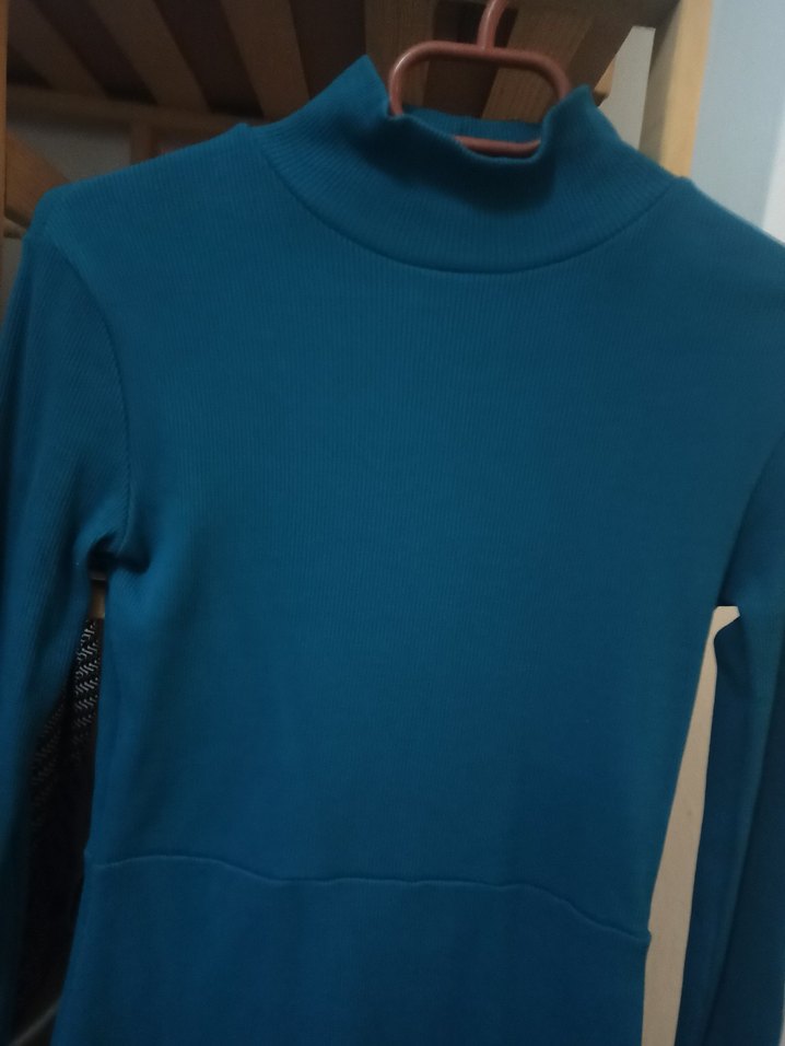 Mudo Uzun Kollu Lacivert Boğazlı Triko Elbise - Görsel 2