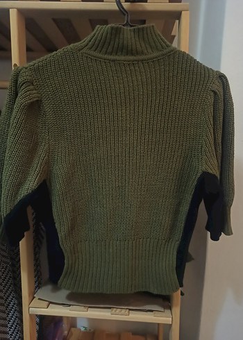 Kadın Haki Balıkçı Yaka Triko Kazak - Görsel 2