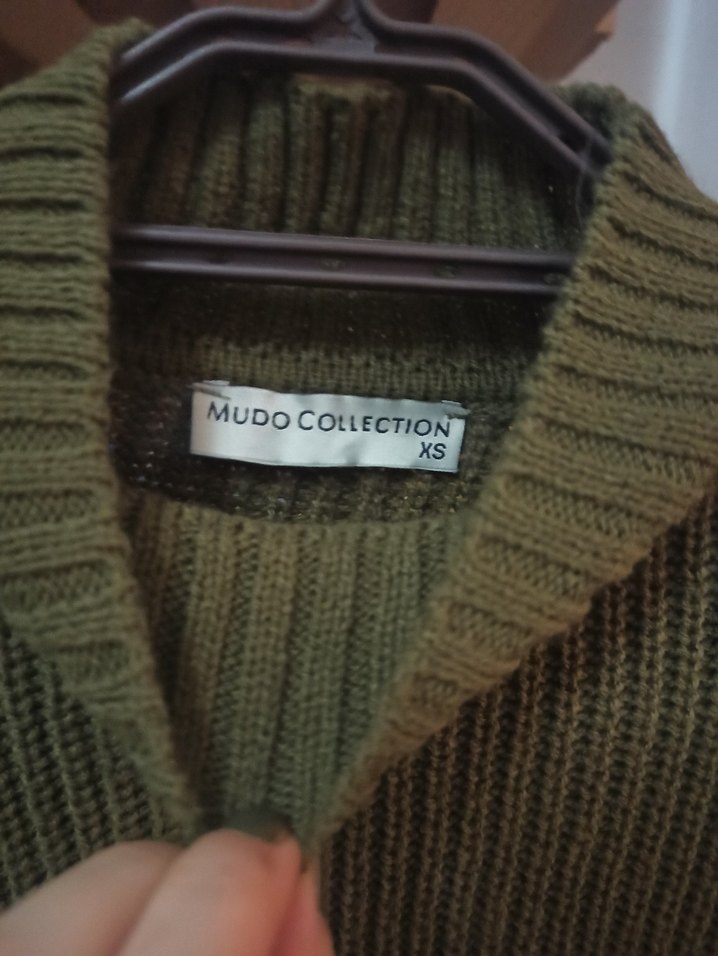 Kadın Haki Balıkçı Yaka Triko Kazak - Görsel 3