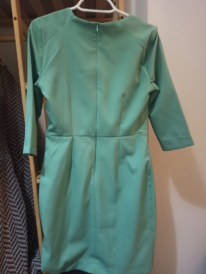 Trendyolmilla urkuaz Drapeli Midi Kalem Elbise - Görsel 2