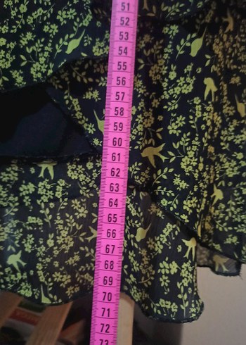 Volanlı Uzun Yeşil Desenli Etek - Görsel 4