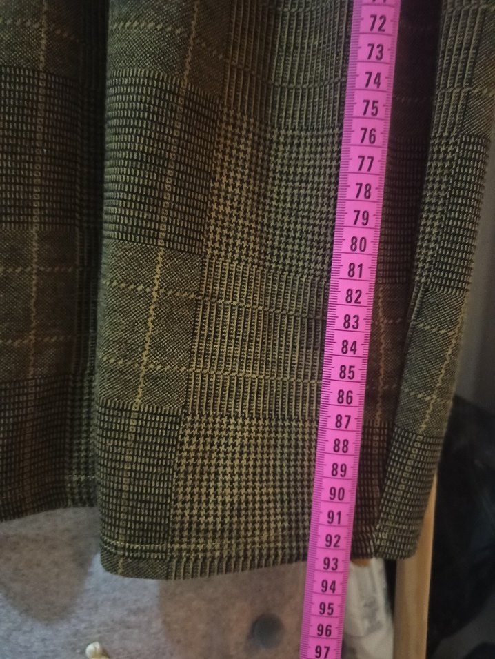 Uzun Kollu Kareli Midi Kadın Triko Elbise - Görsel 5