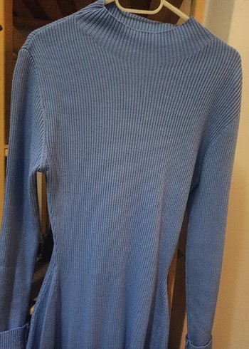 Trendyolmilla Mavi Triko Midi Elbise - Görsel 3