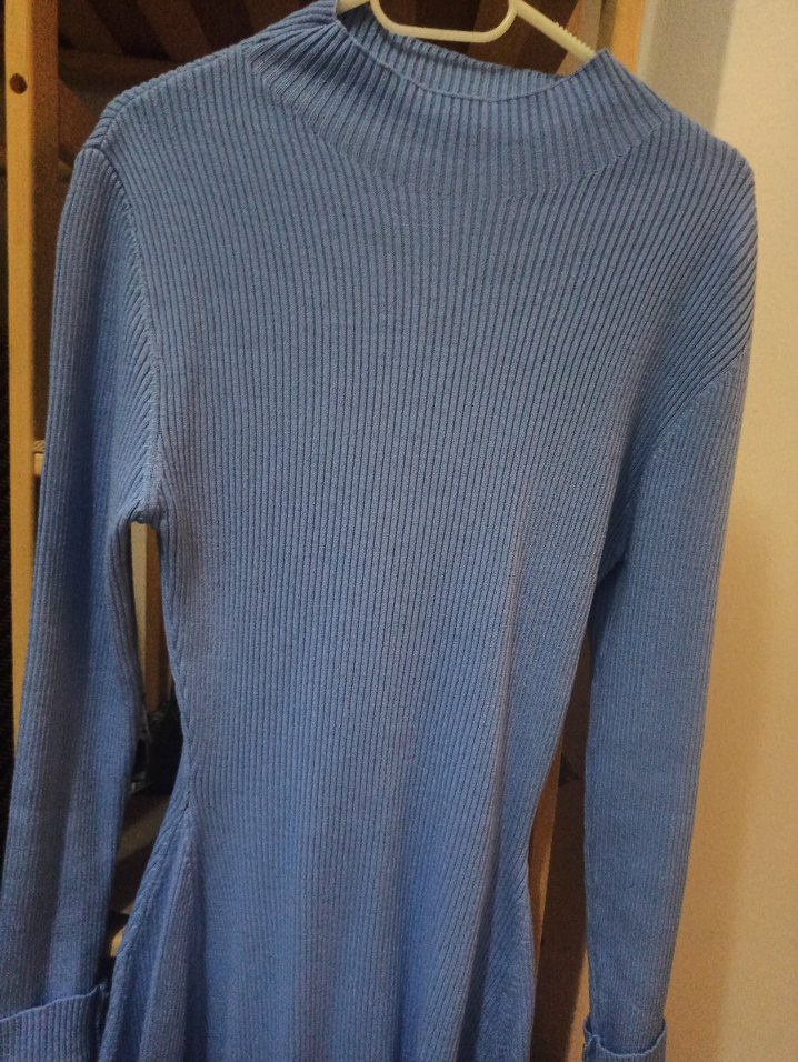 Trendyolmilla Mavi Triko Midi Elbise - Görsel 3