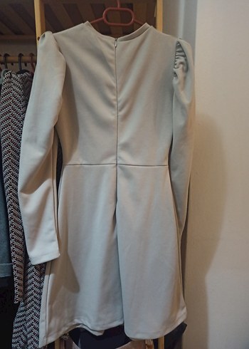 Bej Kadın Uzun Kollu Midi Elbise - Görsel 3