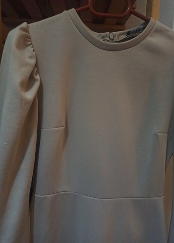 Bej Kadın Uzun Kollu Midi Elbise - Görsel 2