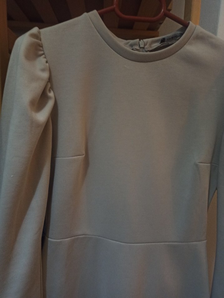 Bej Kadın Uzun Kollu Midi Elbise - Görsel 2