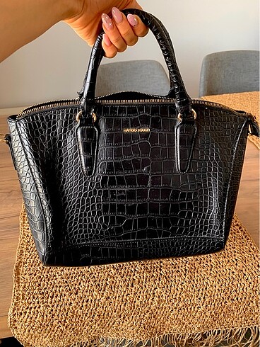 Mango kadın siyah crocodile çanta