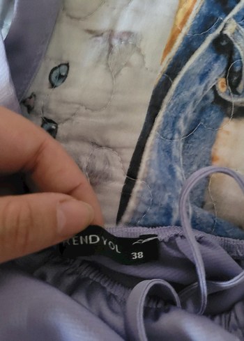 Kadın  Lila Keten Askılı Bluz - Görsel 2