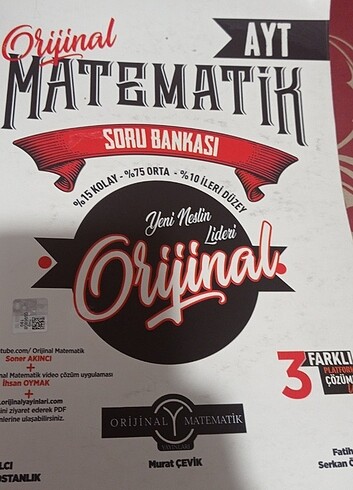 ORİJİNAL YAYINLARI AYT MATEMATİK SORU BANKASI 