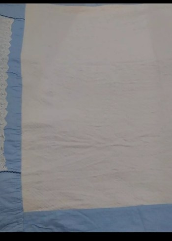 Nakışlı Pastel Mavi Tek Kişilik Pike - Görsel 5