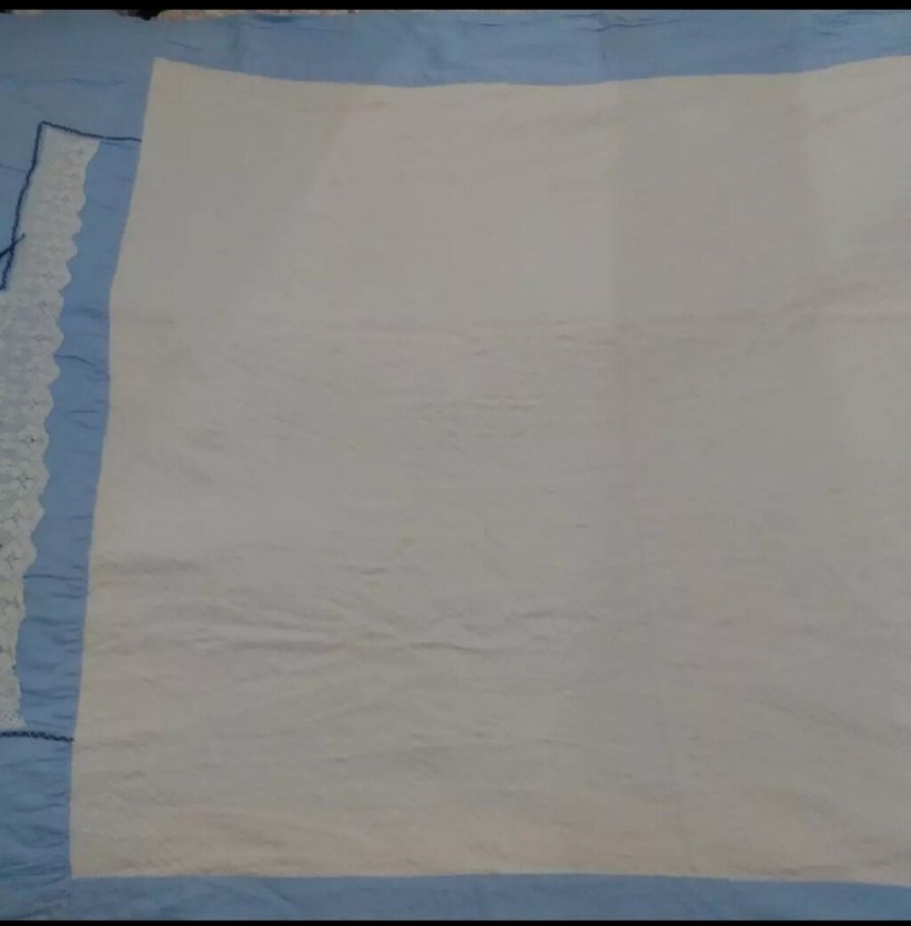 Nakışlı Pastel Mavi Tek Kişilik Pike - Görsel 4