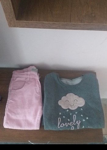 Pembe Örgü Baskılı Bebek Kız Takımı