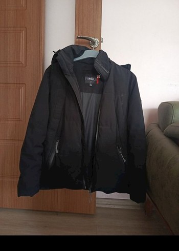 Siyah Fermuarlı Erkek Street Wear Mont