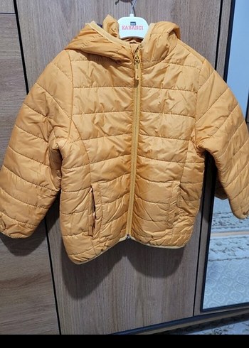 Erkek Çocuk Bej Fermuarlı Mont
