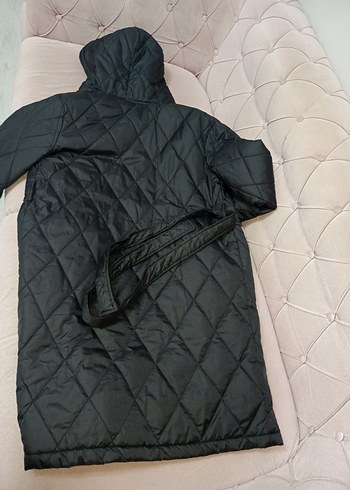 xs Beden siyah Renk Düğmeli Siyah Uzun Kadın Kışlık Mont