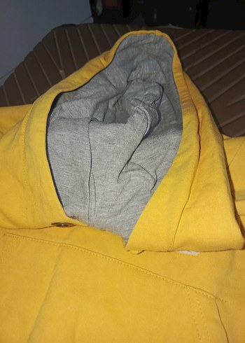 s/m Beden Sarı Kapüşonlu Erkek Sweatshirt