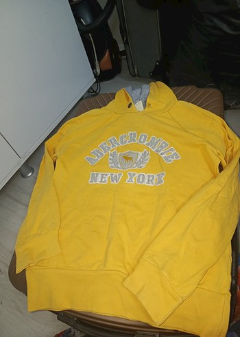 Sarı Kapüşonlu Erkek Sweatshirt