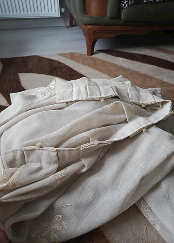 Nakışlı Beyaz Bohem Perde - Görsel 2