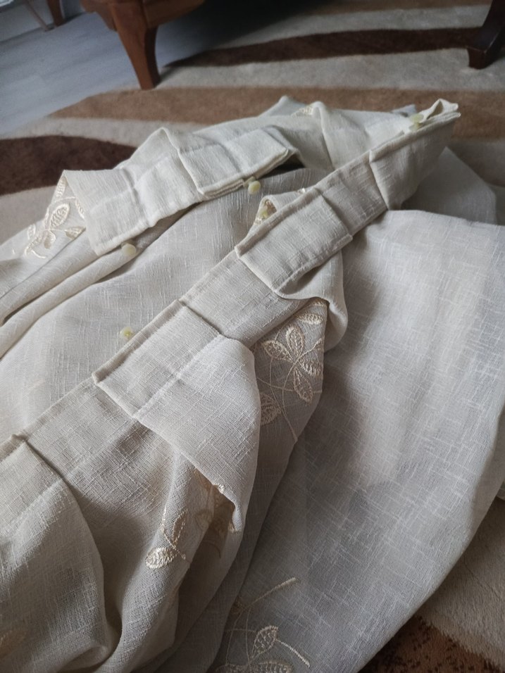 Nakışlı Beyaz Bohem Perde - Görsel 3