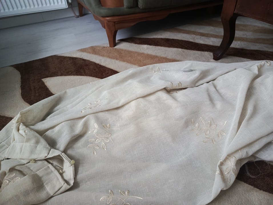 Nakışlı Beyaz Bohem Perde - Görsel 4