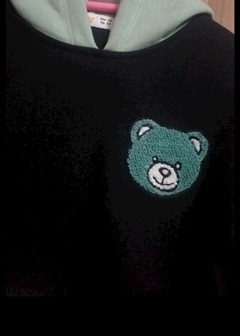 Düğmeli Siyah Erkek Sweatshirt - Görsel 2