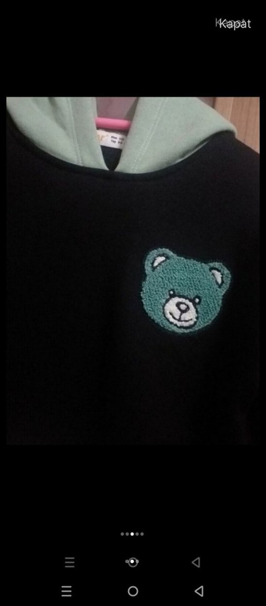 Düğmeli Siyah Erkek Sweatshirt - Görsel 2