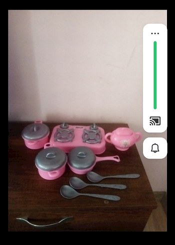 Pembe Plastik Mini Mutfak Seti