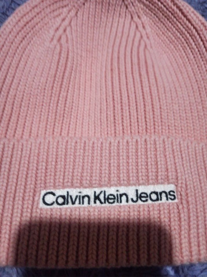 Calvin Klein Pembe Örgü Kadın Bere Orijinall - Görsel 2