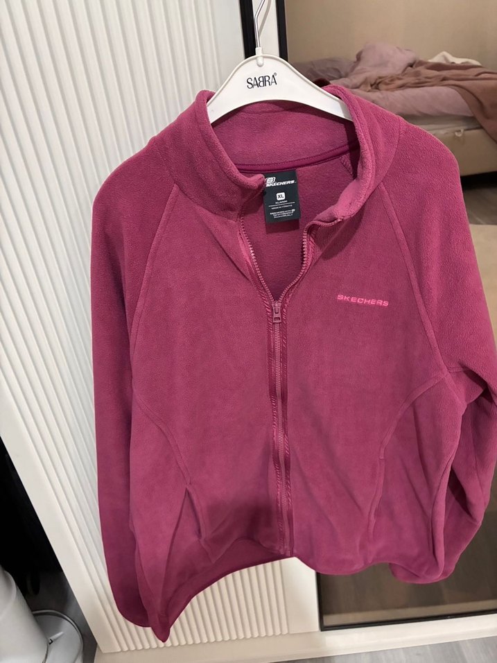 Skechers Orijinal. Pembe Fermuarlı Kadın Sweatshirt - Görsel 2