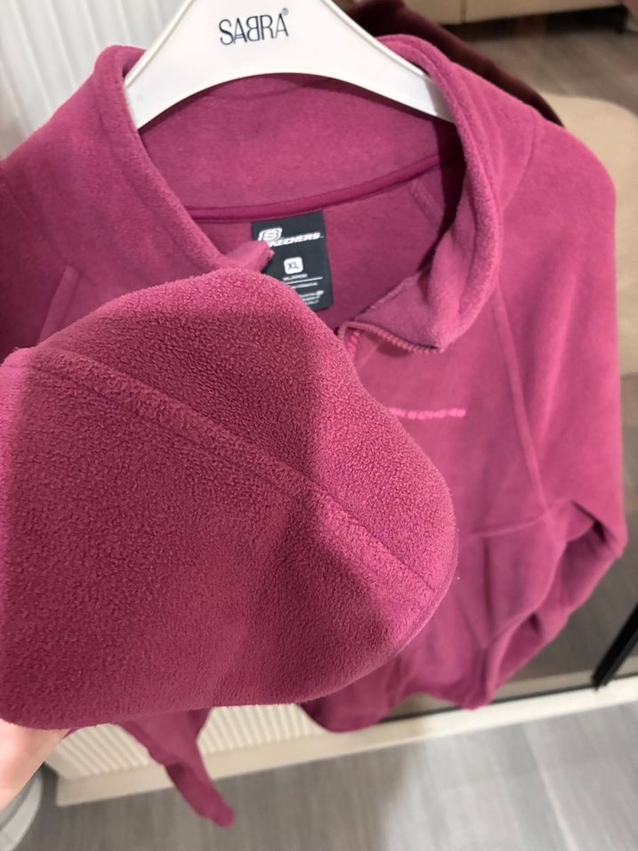 Skechers Orijinal. Pembe Fermuarlı Kadın Sweatshirt - Görsel 3