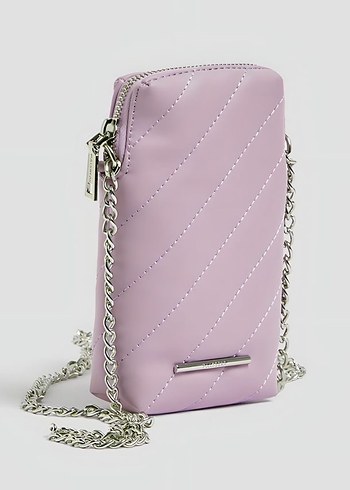 Pull&Bear Sıfır. Zincir Detaylı Pastel Pembe Kadın Çanta - Görsel 2