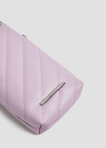 Pull&Bear Sıfır. Zincir Detaylı Pastel Pembe Kadın Çanta - Görsel 3